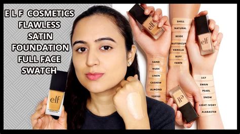 elf satin foundation swatches